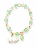 Green Crystal Flower Charm Bracelet