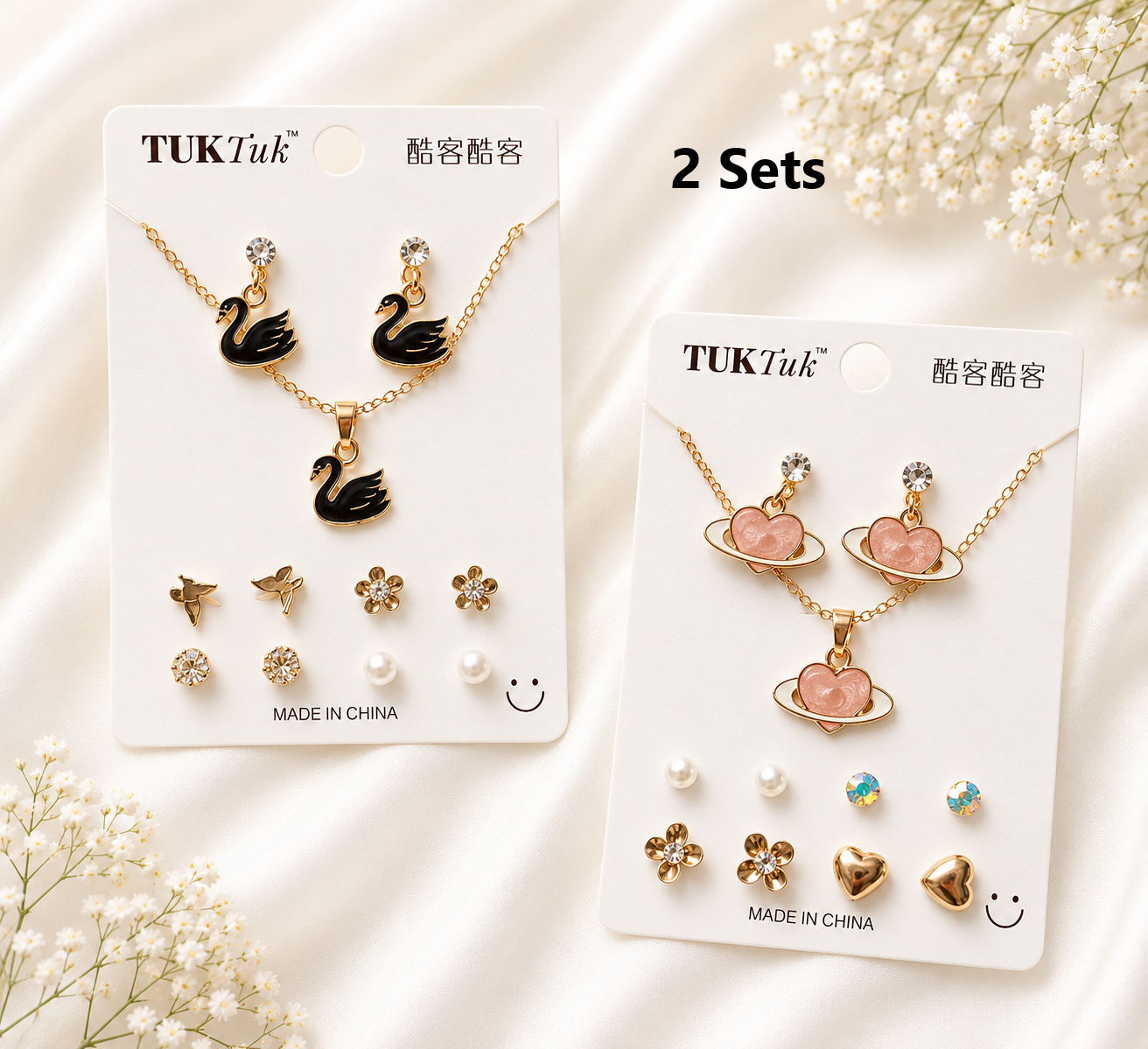 5 pcs Earring with Chain Set Combo 1