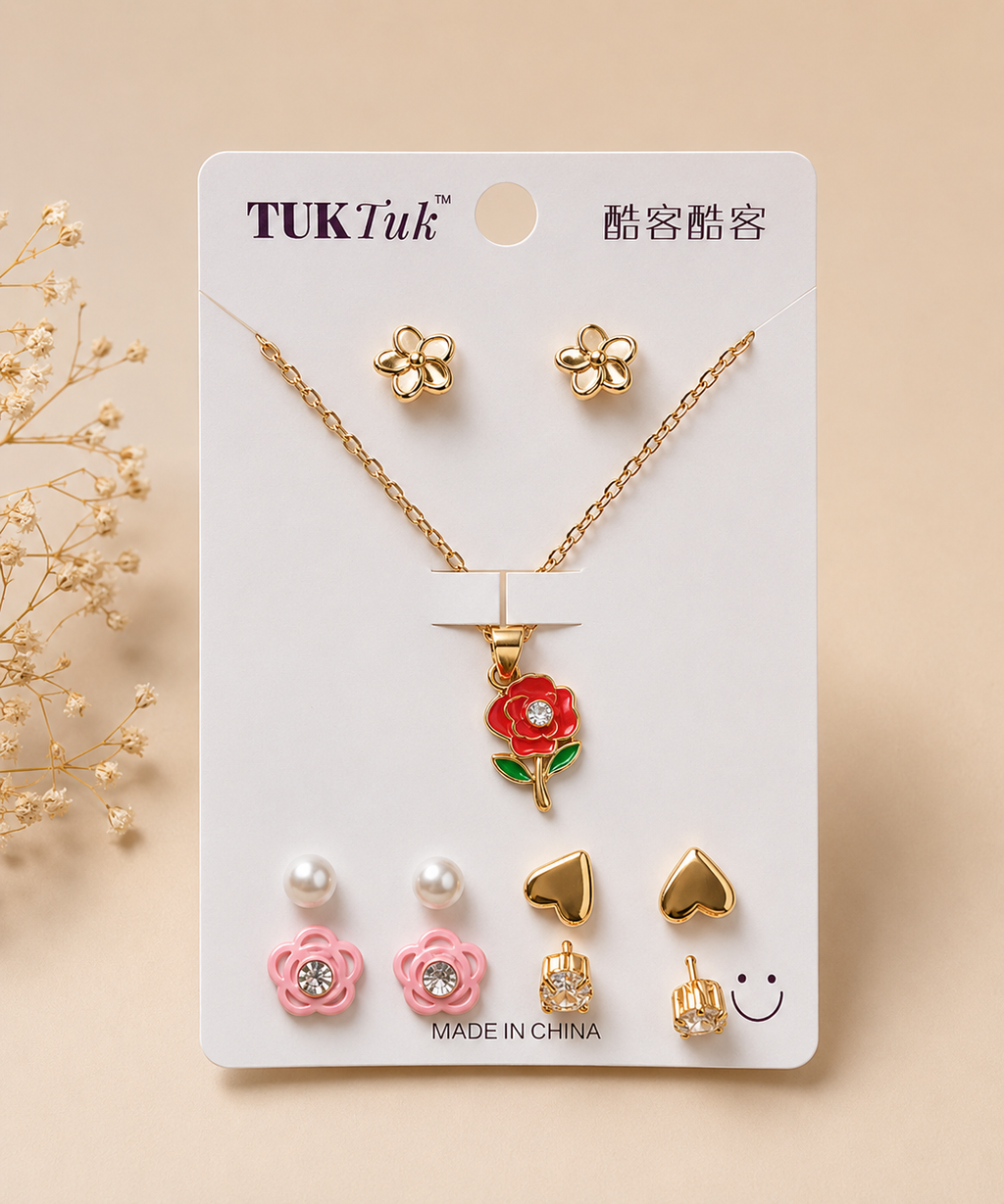 5 pcs Earring with Chain Set Combo 8