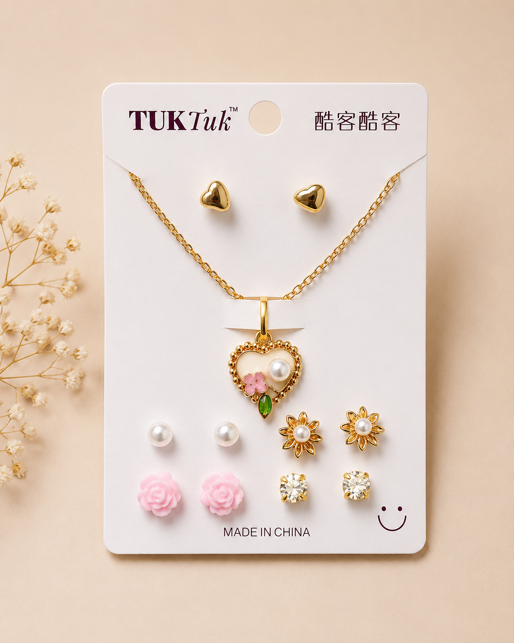 5 pcs Earring with Chain Set Combo 8
