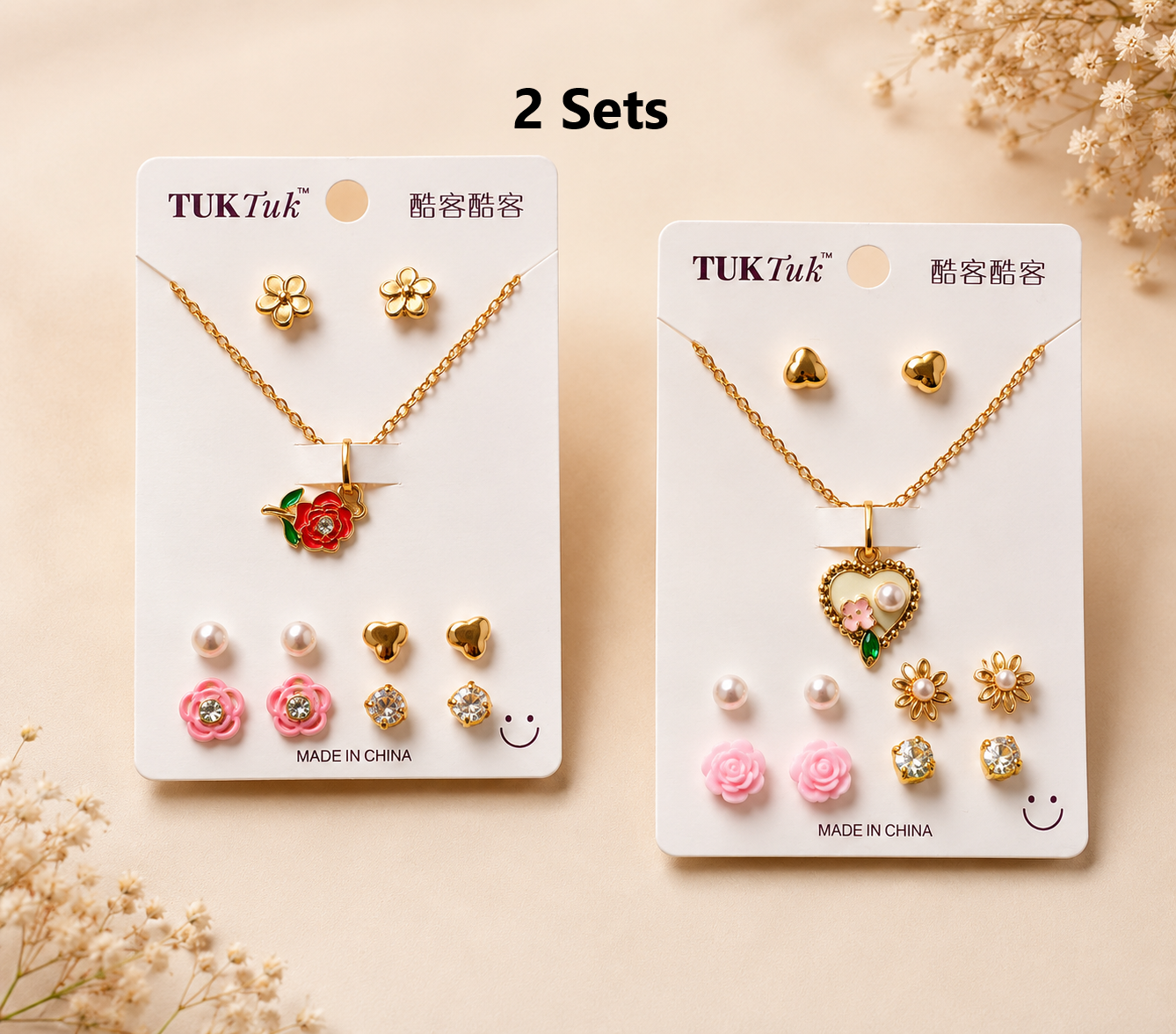 5 pcs Earring with Chain Set Combo 8