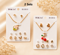 5 pcs Earring with Chain Set Combo 2