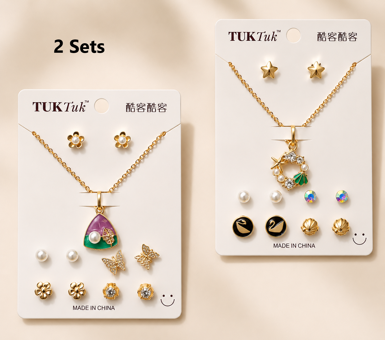 5 pcs Earring with Chain Set Combo 10