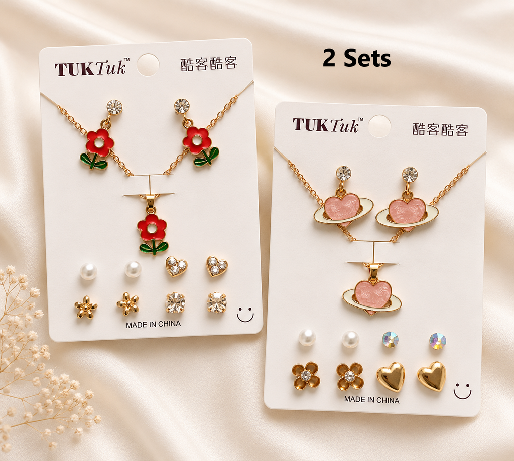 5 pcs Earring with Chain Set Combo 7
