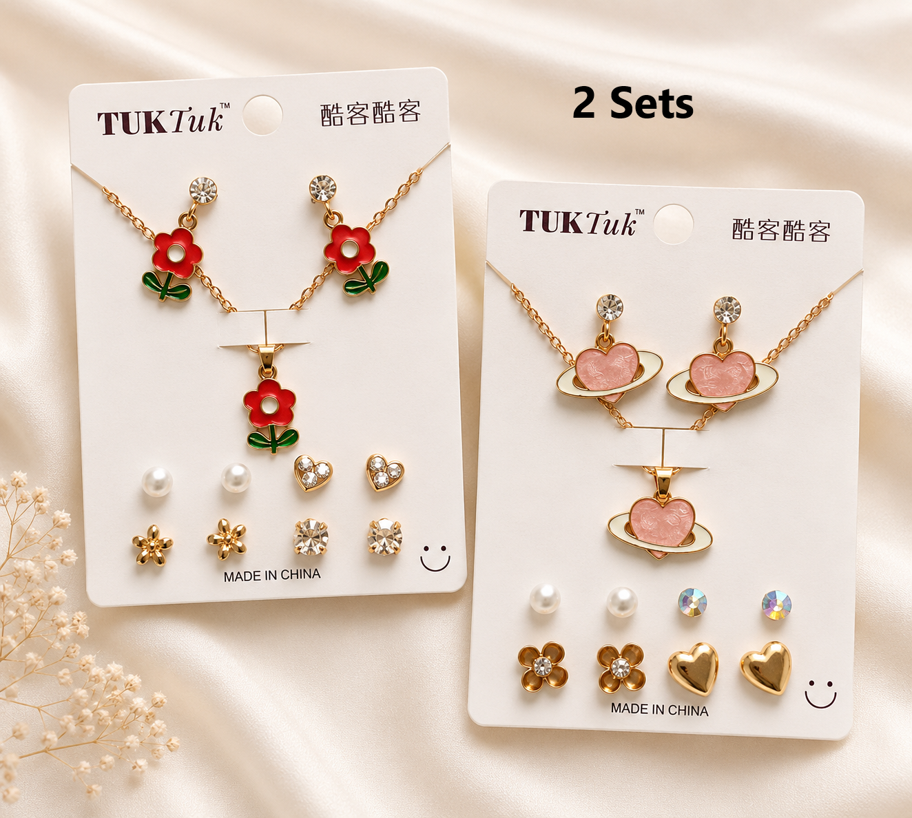 5 pcs Earring with Chain Set Combo 7