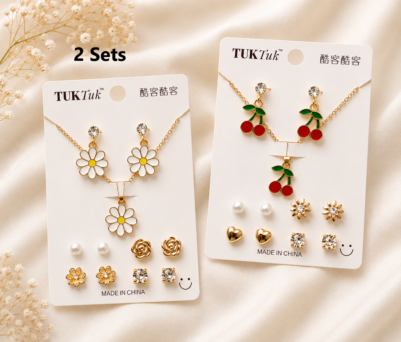 5 pcs Earring with Chain Set Combo 11