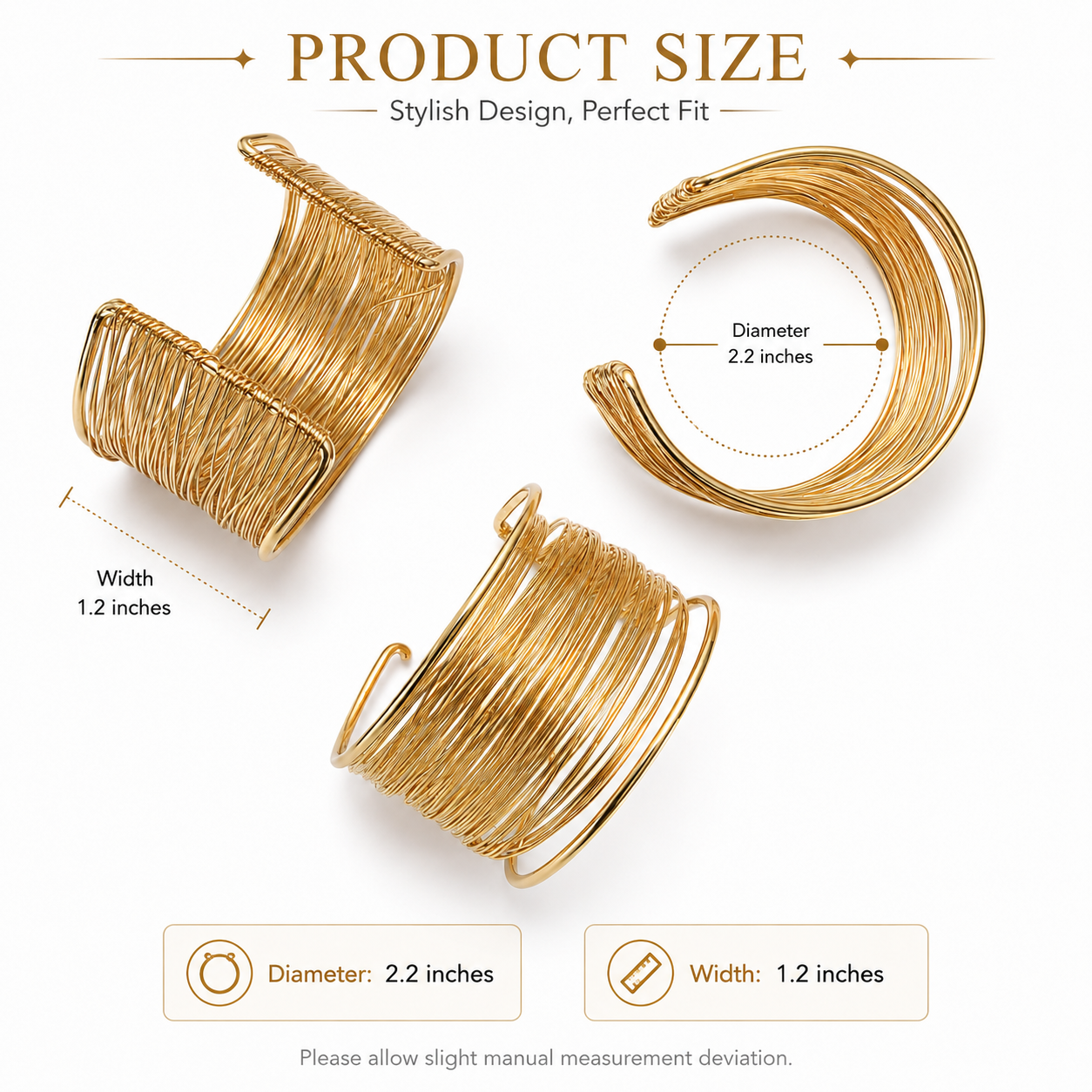 JTK Atelier | Birthday Gift For Sister Design Bracelet For Women Twisted Gold-Plated Luxury Opening Bangle
