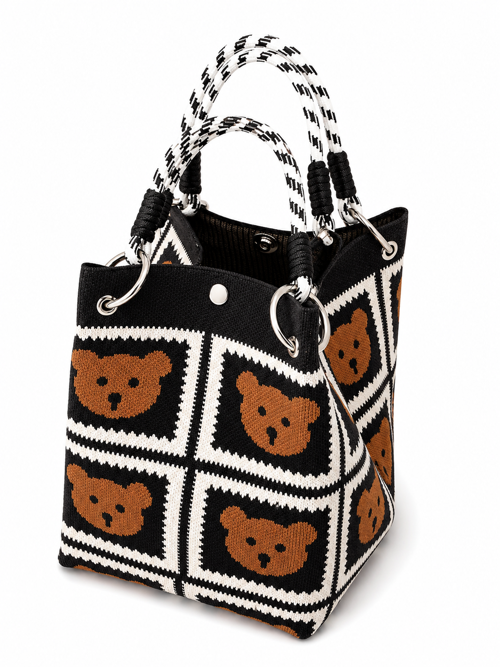 Cute bear knitted Tote Bag for Women & Girls