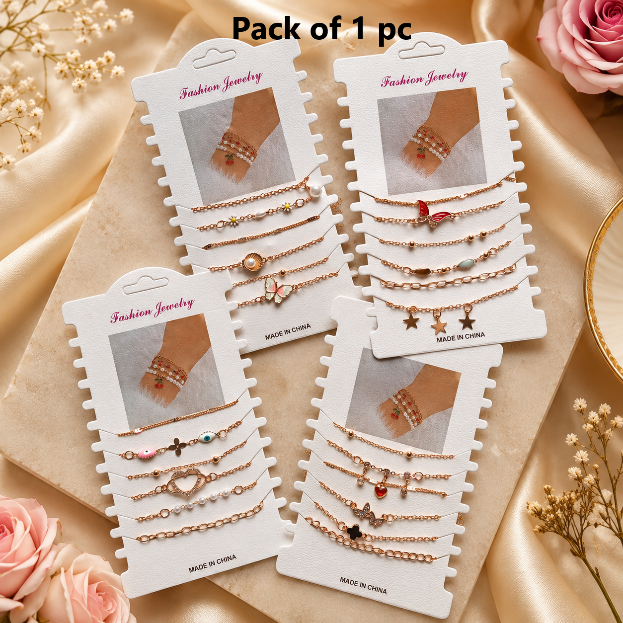 6 pcs Bracelets - Gold
