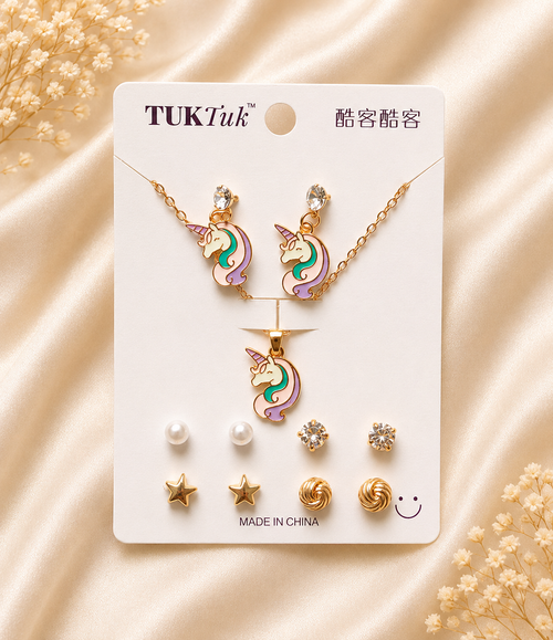 5 pcs Earring with Chain Set Combo 3