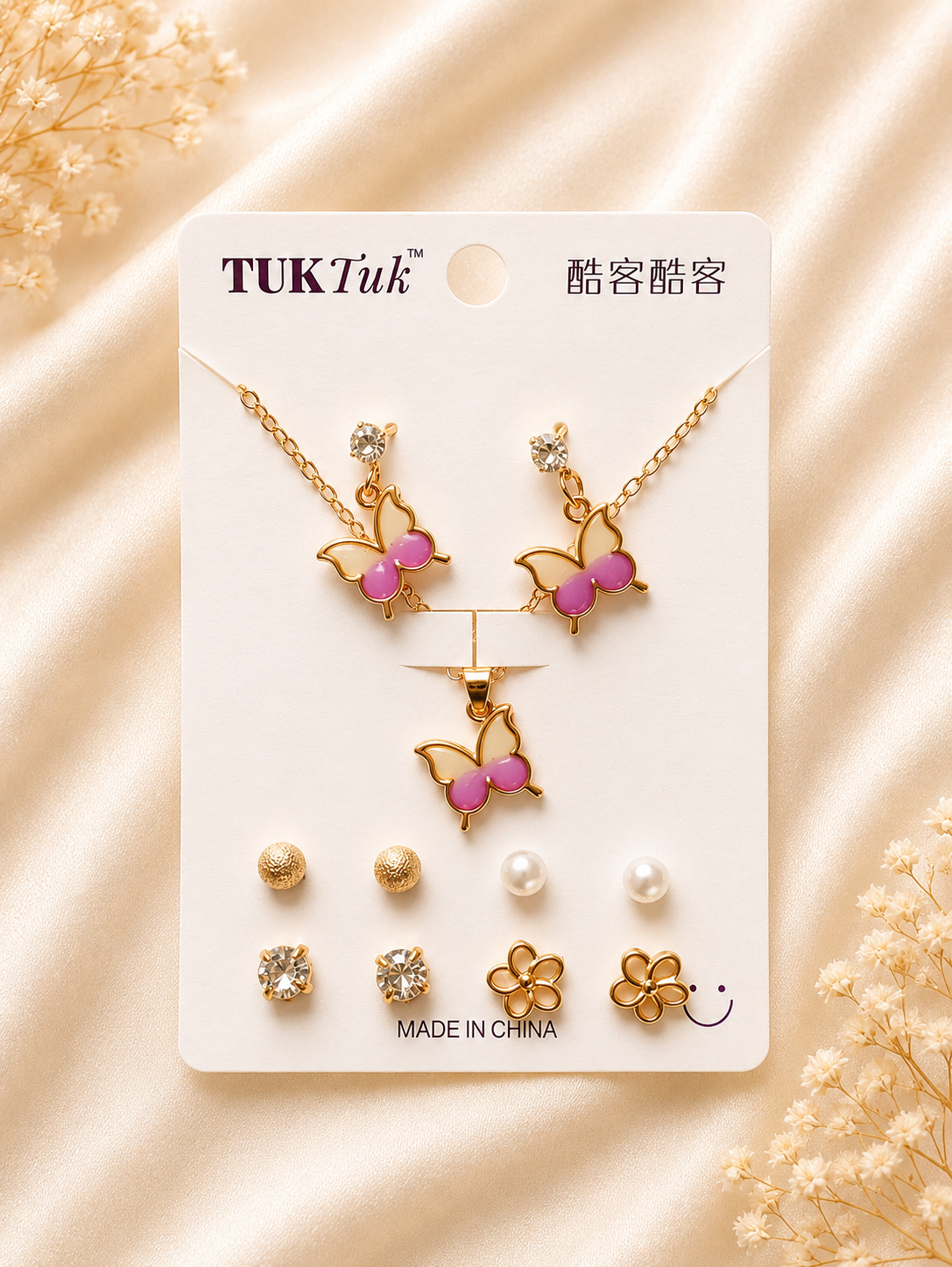 5 pcs Earring with Chain Set Combo 3