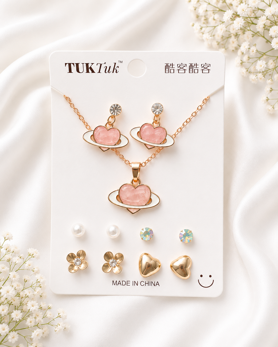 5 pcs Earring with Chain Set Combo 1