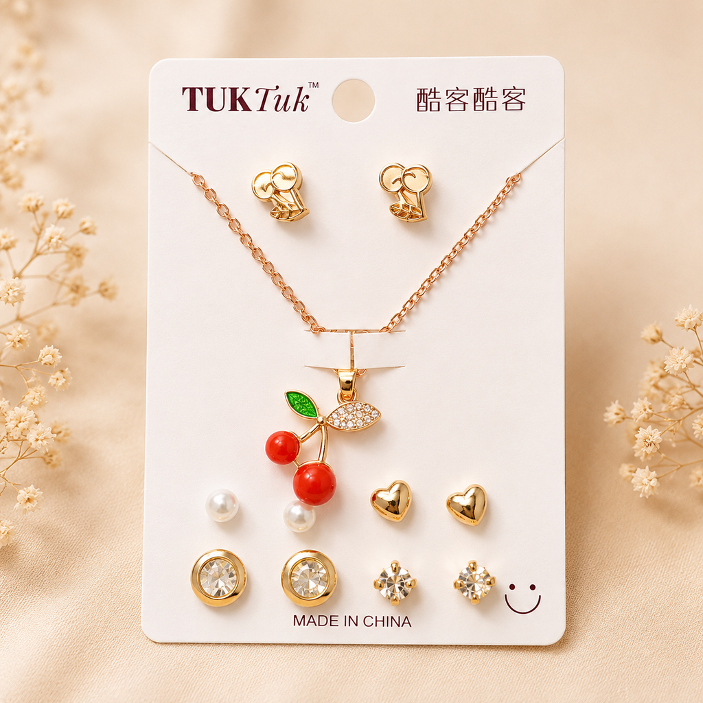 5 pcs Earring with Chain Set Combo 2