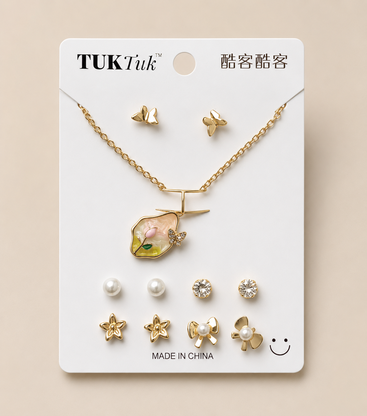 5 pcs Earring with Chain Set Combo 2