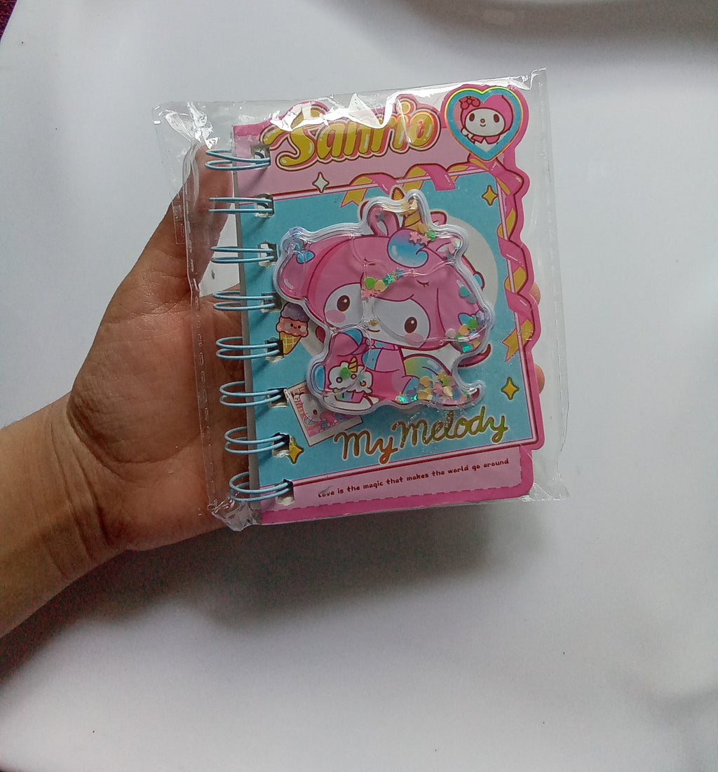 Pastel My Melody notebook with shaker