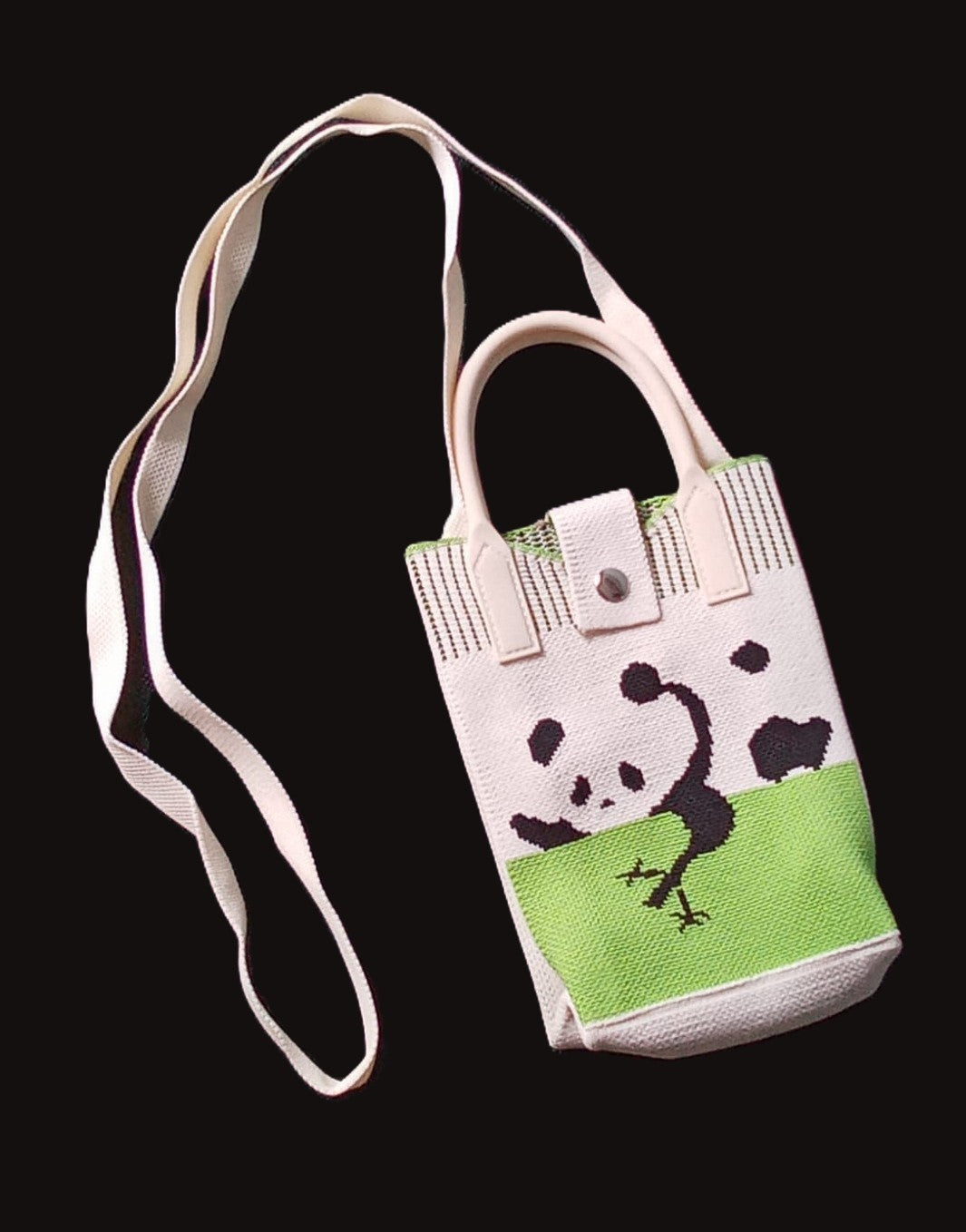 Panda Canvas Mini Tote Mobile pouch